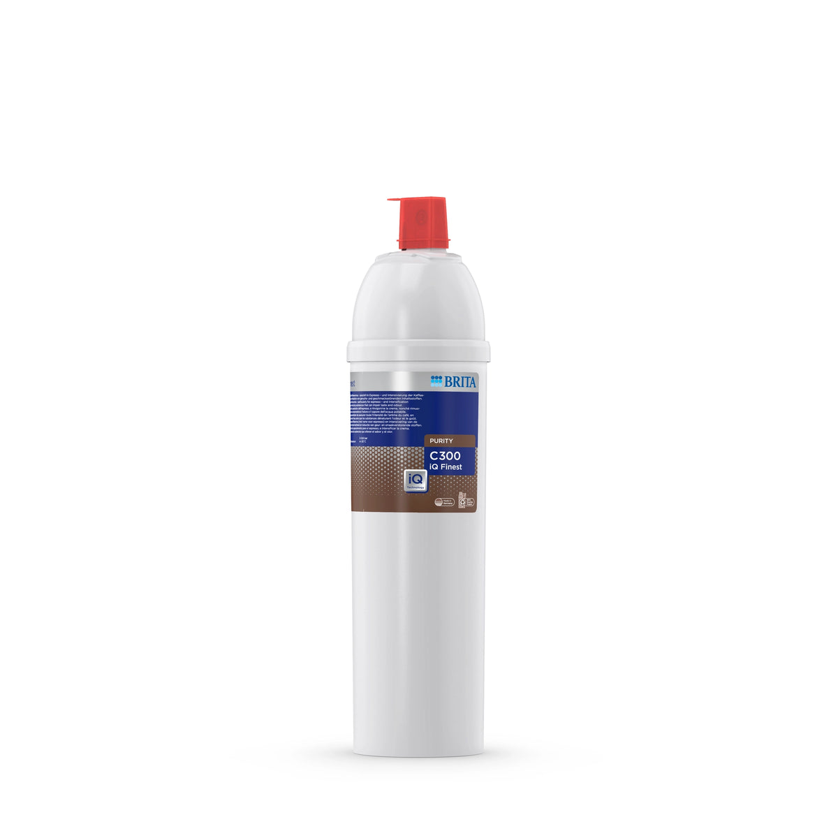 BRITA water filter cartridge PURITY C300 iQ Finest on a white background.