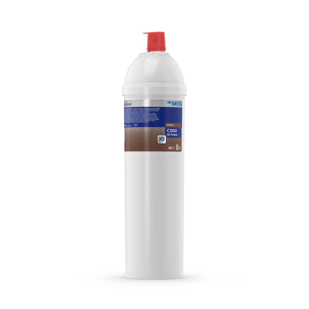 BRITA water filter cartridge PURITY C500 iQ Finest on a white background.